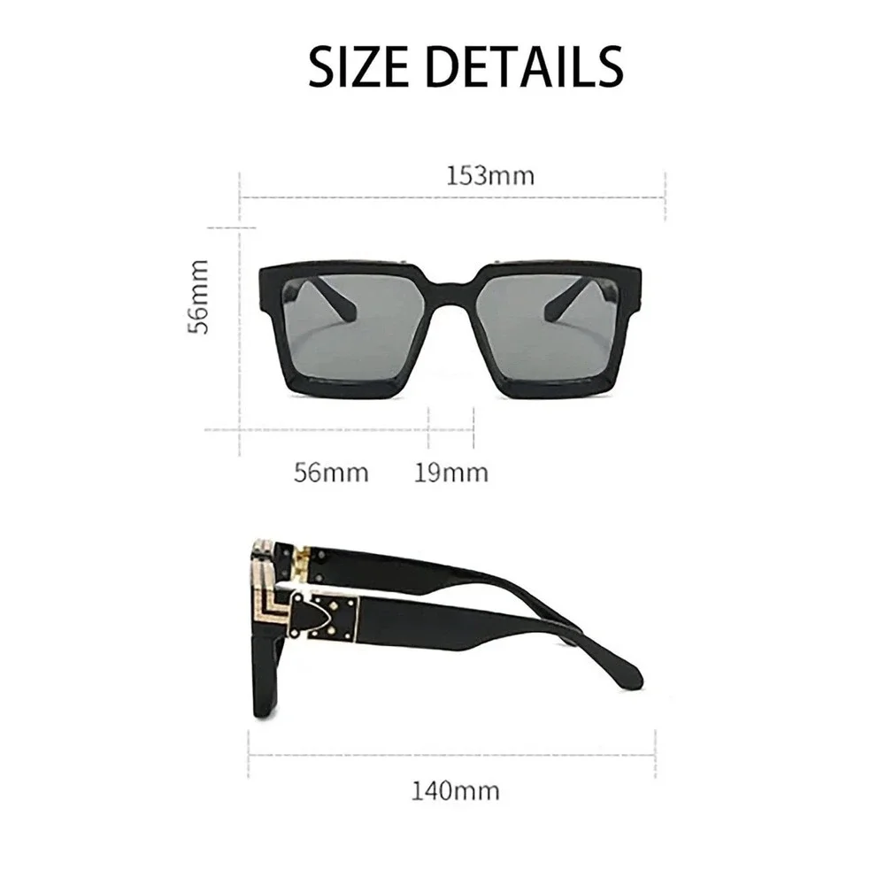 Mens Pink Square Oversized Sunglasses Gold Hardware Translucent‎ Frames Retro